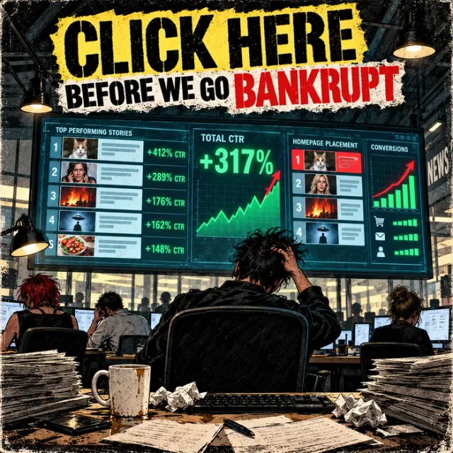 Cover art for the album Click Here Before We Go Bankrupt