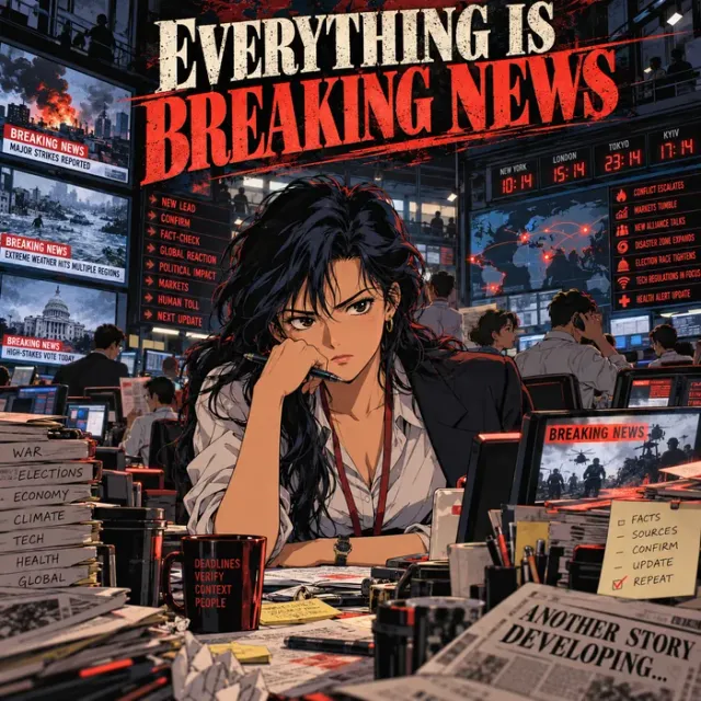 Cover art for the album Everything Is Breaking News