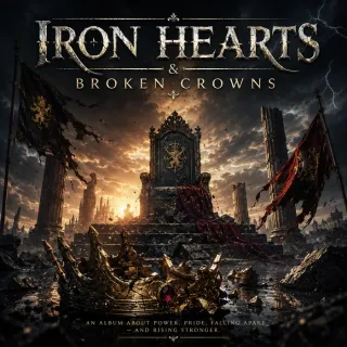 Cover art for the album Iron Hearts & Broken Crowns