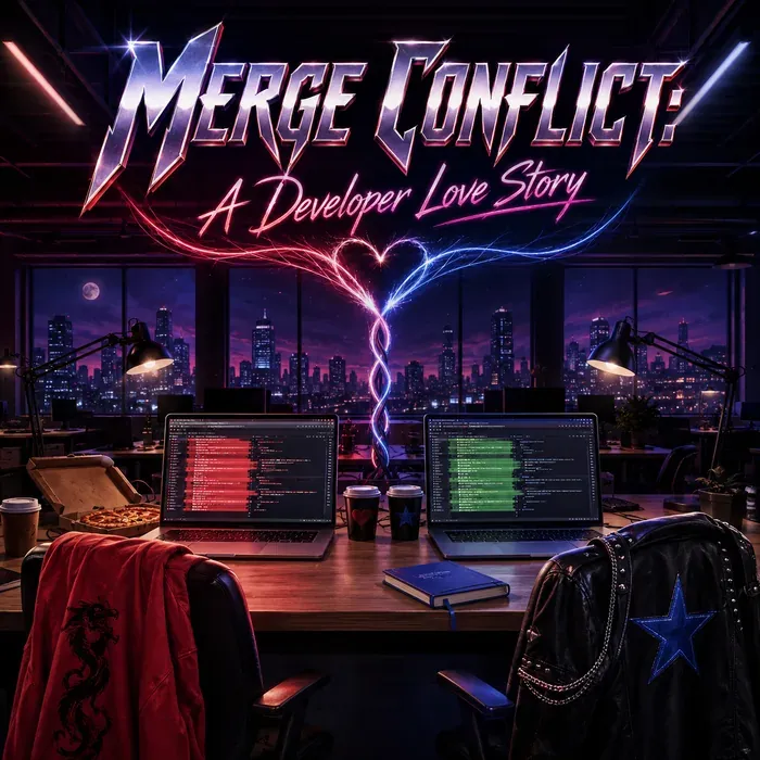 Cover art for the album Merge Conflict - A Developer Love Story