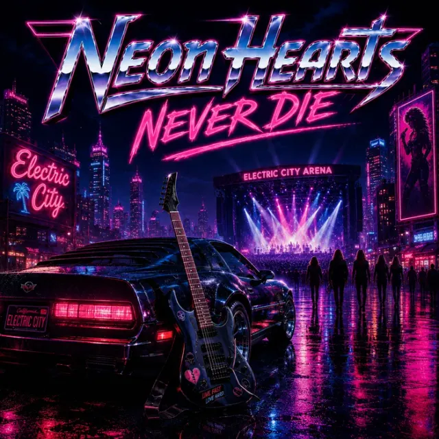 Cover art for the album Neon Hearts Never Die