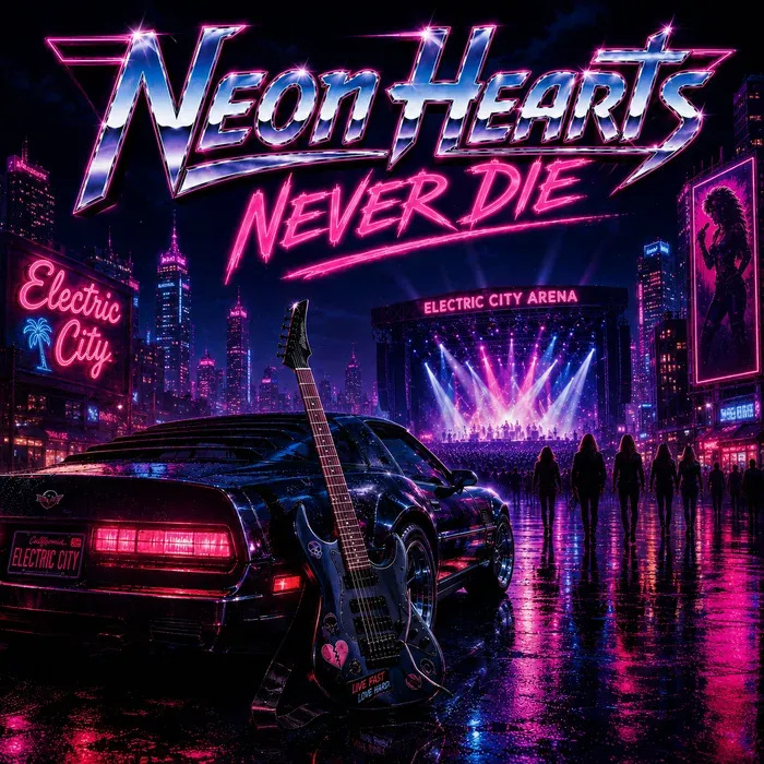 Cover art for the album Neon Hearts Never Die