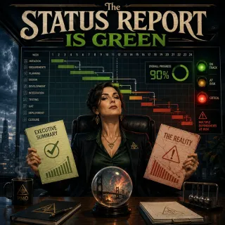 Cover art for the album The Status Report Is Green