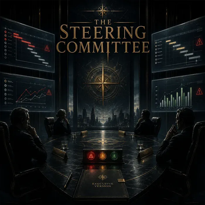 Cover art for the album The Steering Committee